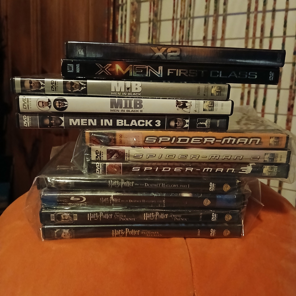 Action PG Movie DVD Collection . Harry Potter Spider Man X MEN. Great Condition